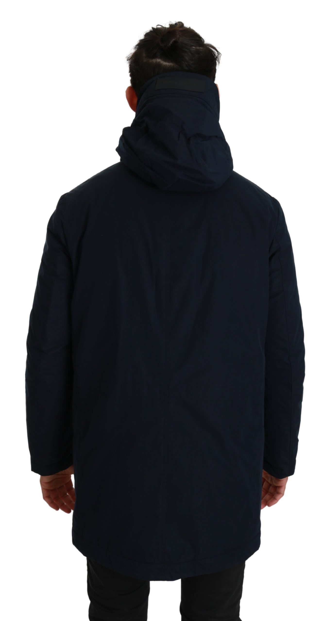 Dolce & Gabbana Men's Hooded Long Coat Parkas Jacket Blue JKT2542 - IT46 | S