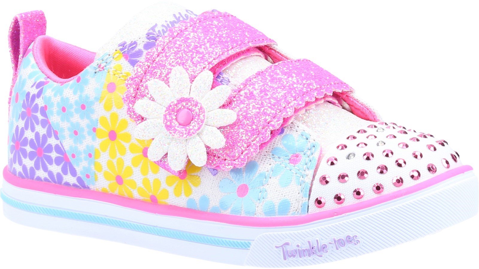 Skechers Kid's Sparkle Lite Mini Blooms Sports Trainer Various Colours 32084 - White/Multi 4