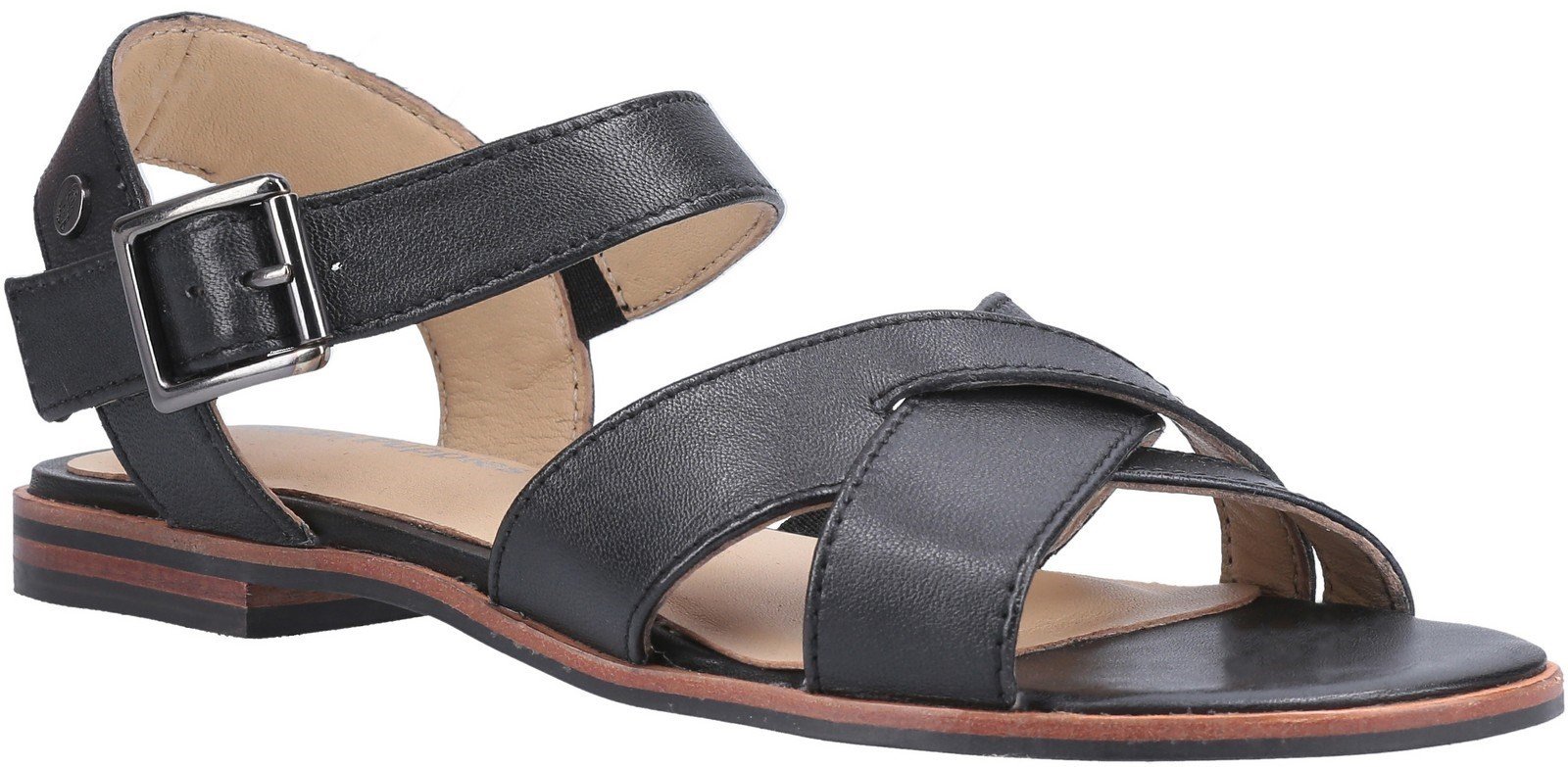Hush Puppies Women's Lila Buckle Sandal Various Colours 30232 - Black 3
