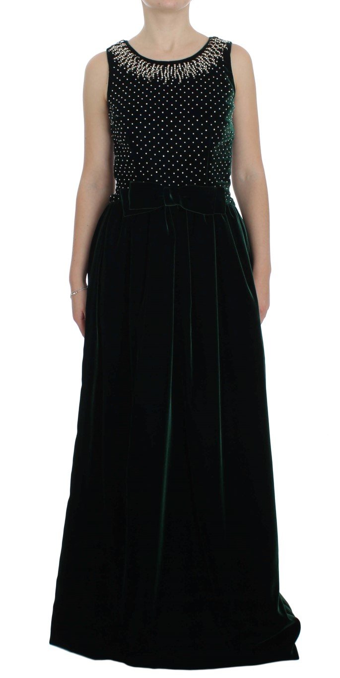 Dolce & Gabbana Women's Crystal Long Dress Blue NOC10094 - IT46|XL