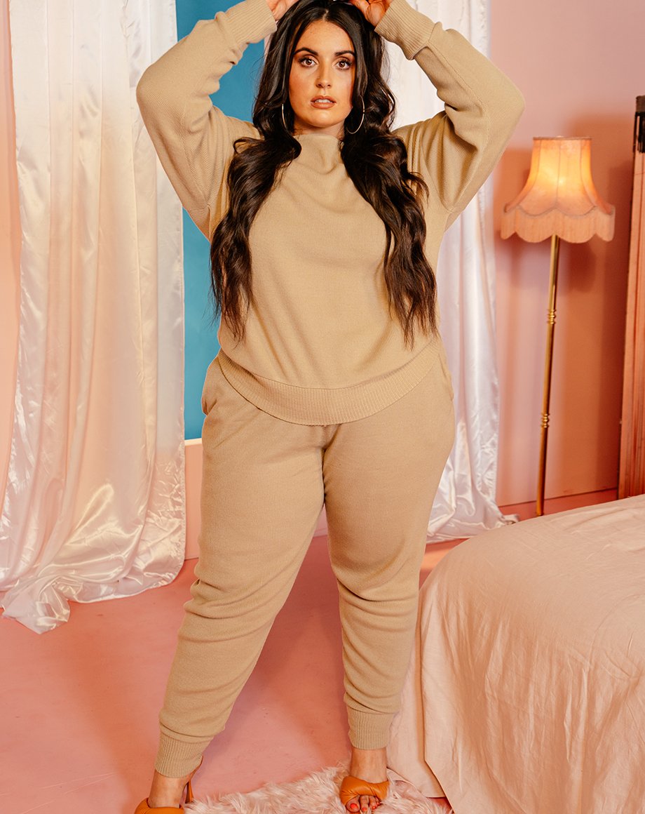 Auriel Knitted Lounge Set - Stone / 16/18
