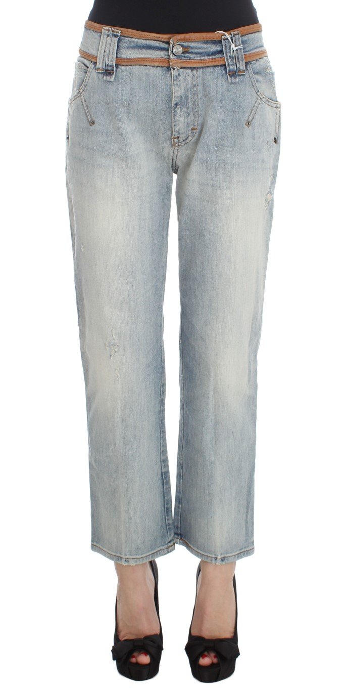 John Galliano Women'sCotton Boyfriend Fit Cropped Jeans Blue SIG30242 - W26