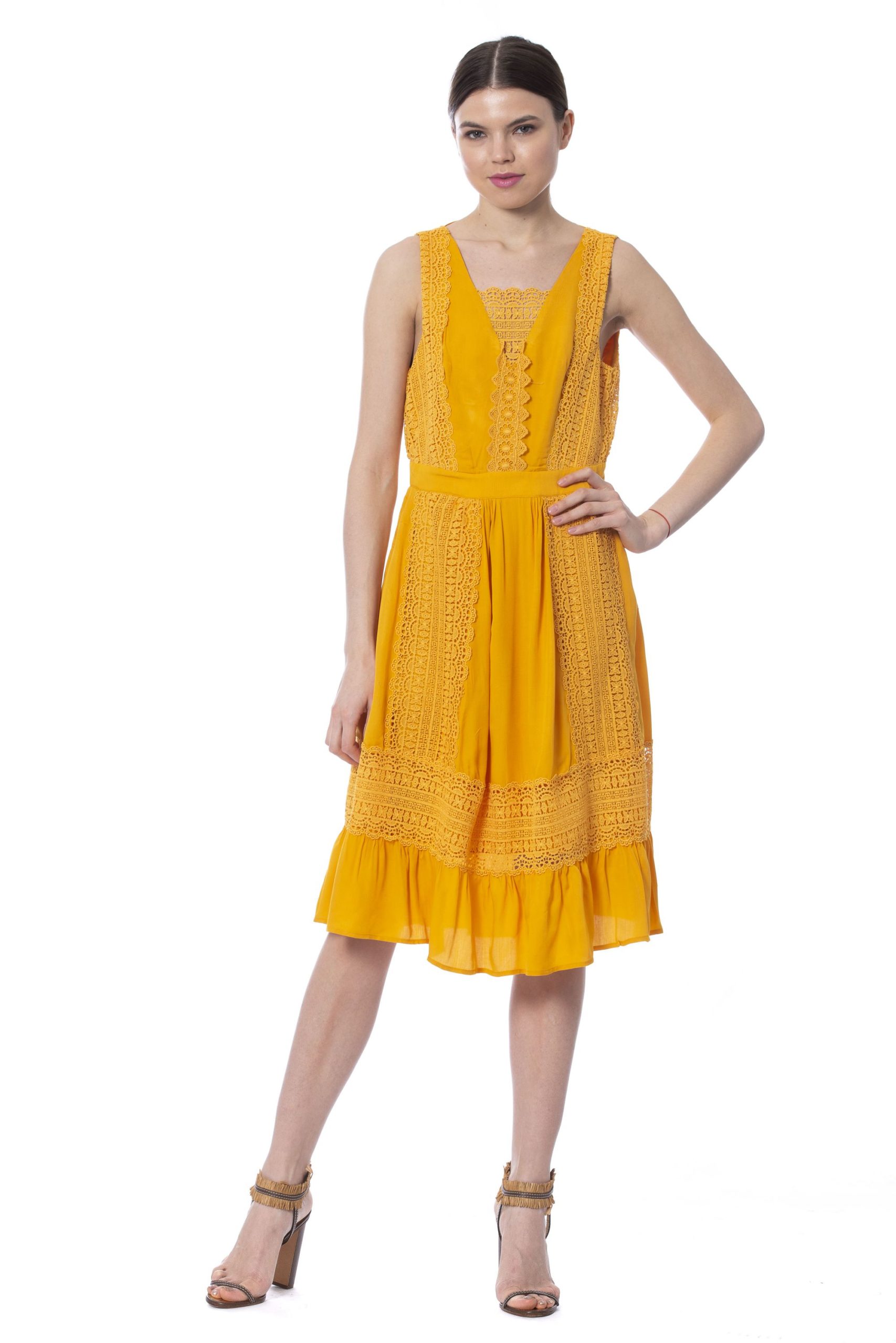 Silvian Heach Women's Dress Yellow SI992434 - S