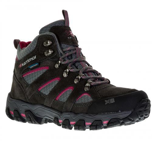 Karrimor Women's Weathertite Mid Rise Waterproof Hiking Boot Multicolor Bodmin Mid 5 - Dark Grey / Cochineal UK6