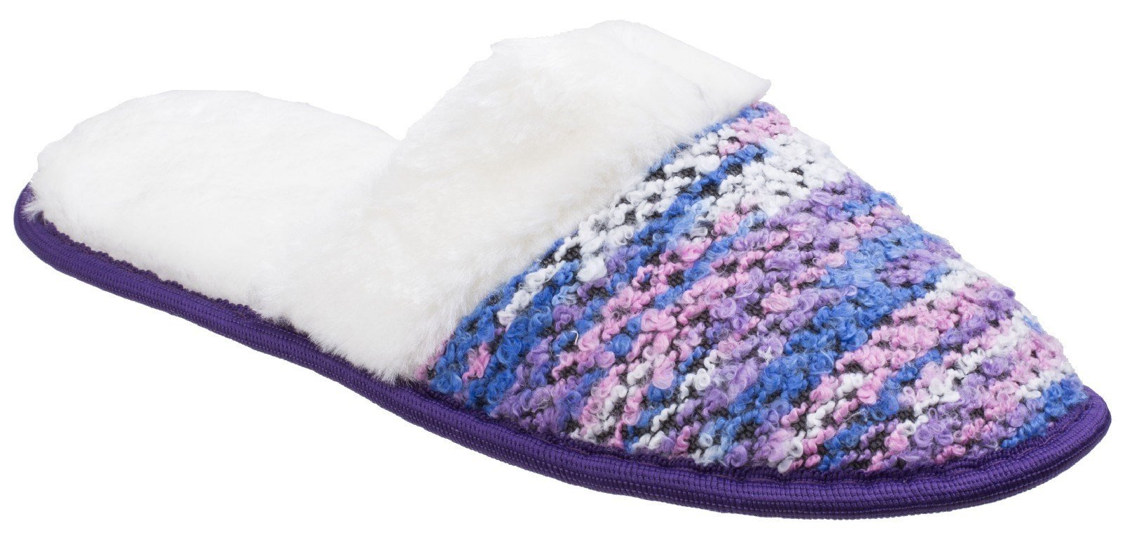 Divaz Women's Salzburg Knitted Mule Slipper Various Colours 25586 - Purple 4