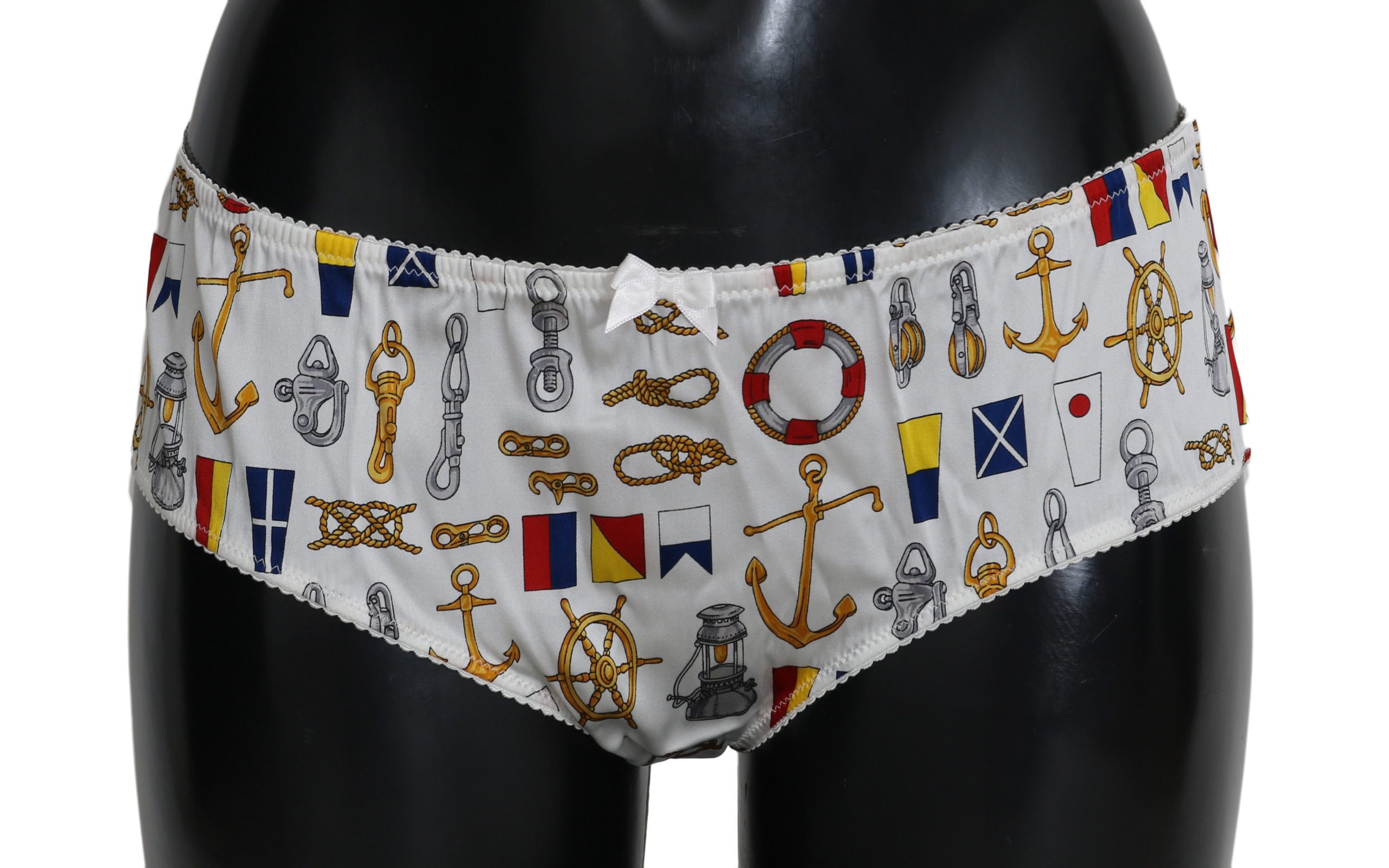 Dolce & Gabbana Women's Sailor Print Silk Underwear Black BIK268 - IT4 | L