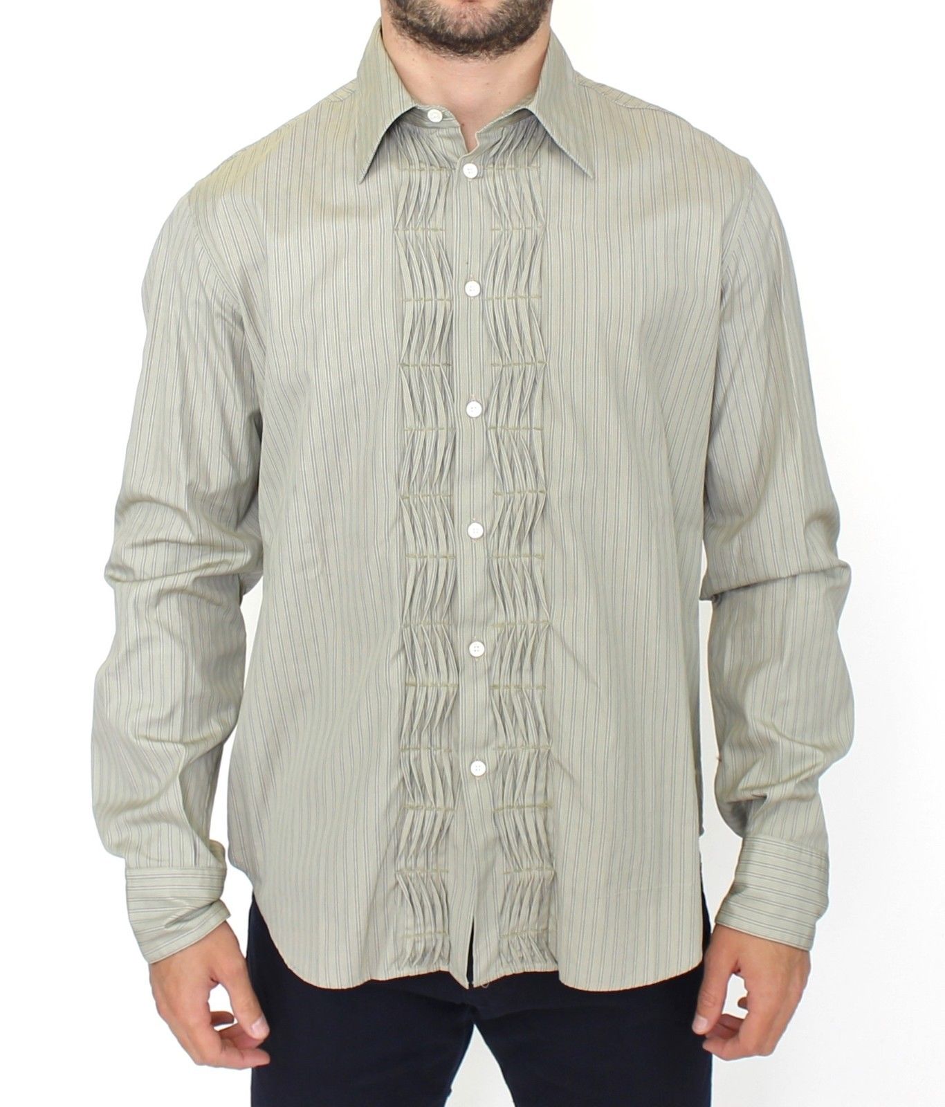 Ermanno Scervino Men's LS Shirt Green SIG10155 - IT50 | L