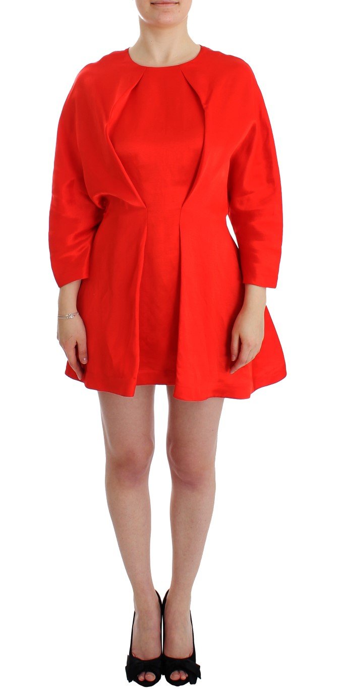 Fyodor Golan Women's Linen Sleeve Sheath Dress Red SIG12596 - S