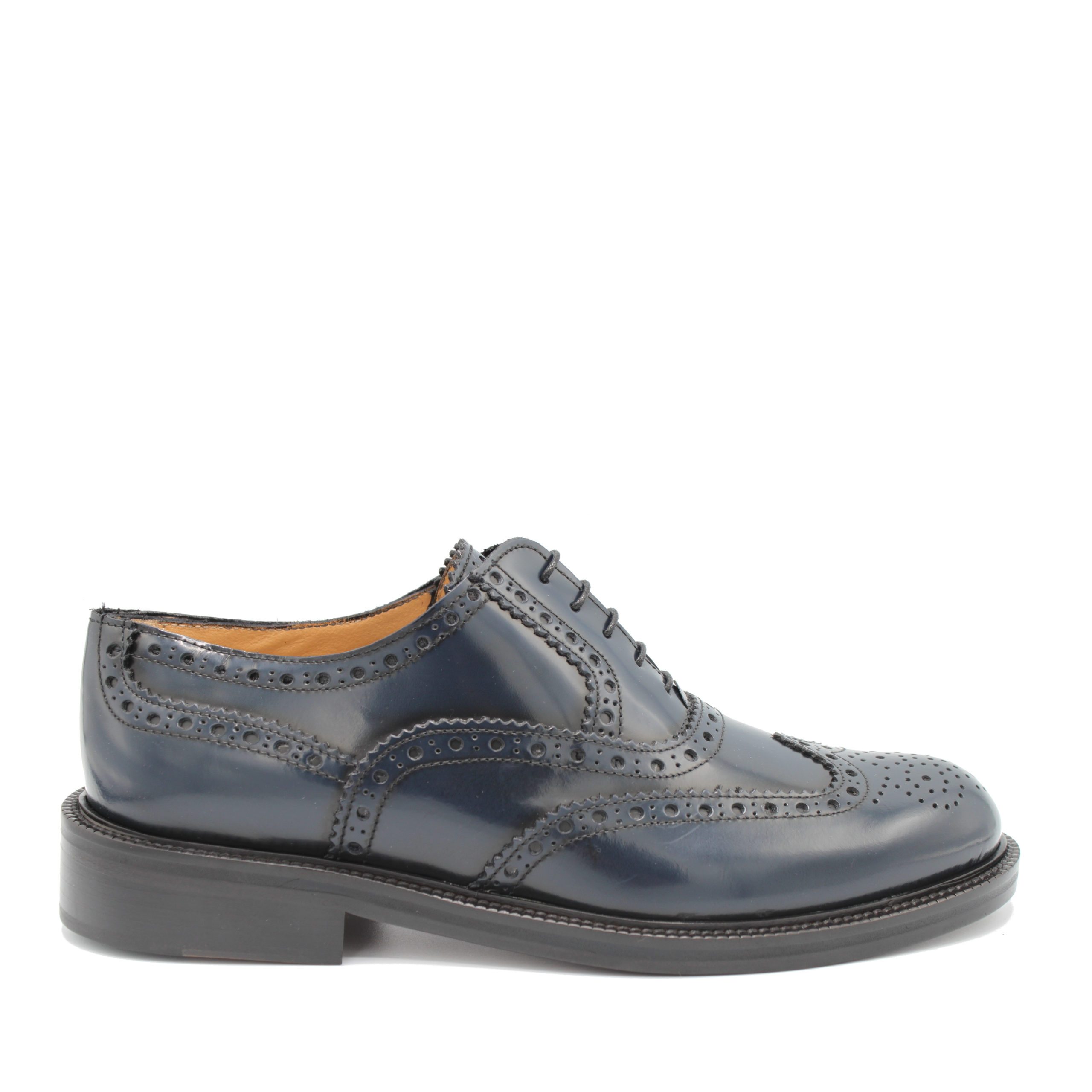 Saxone of Scotland Men's Spazzolato Leather Laced Brogue Shoe Blue 080_blue - EU40.5/US7.5