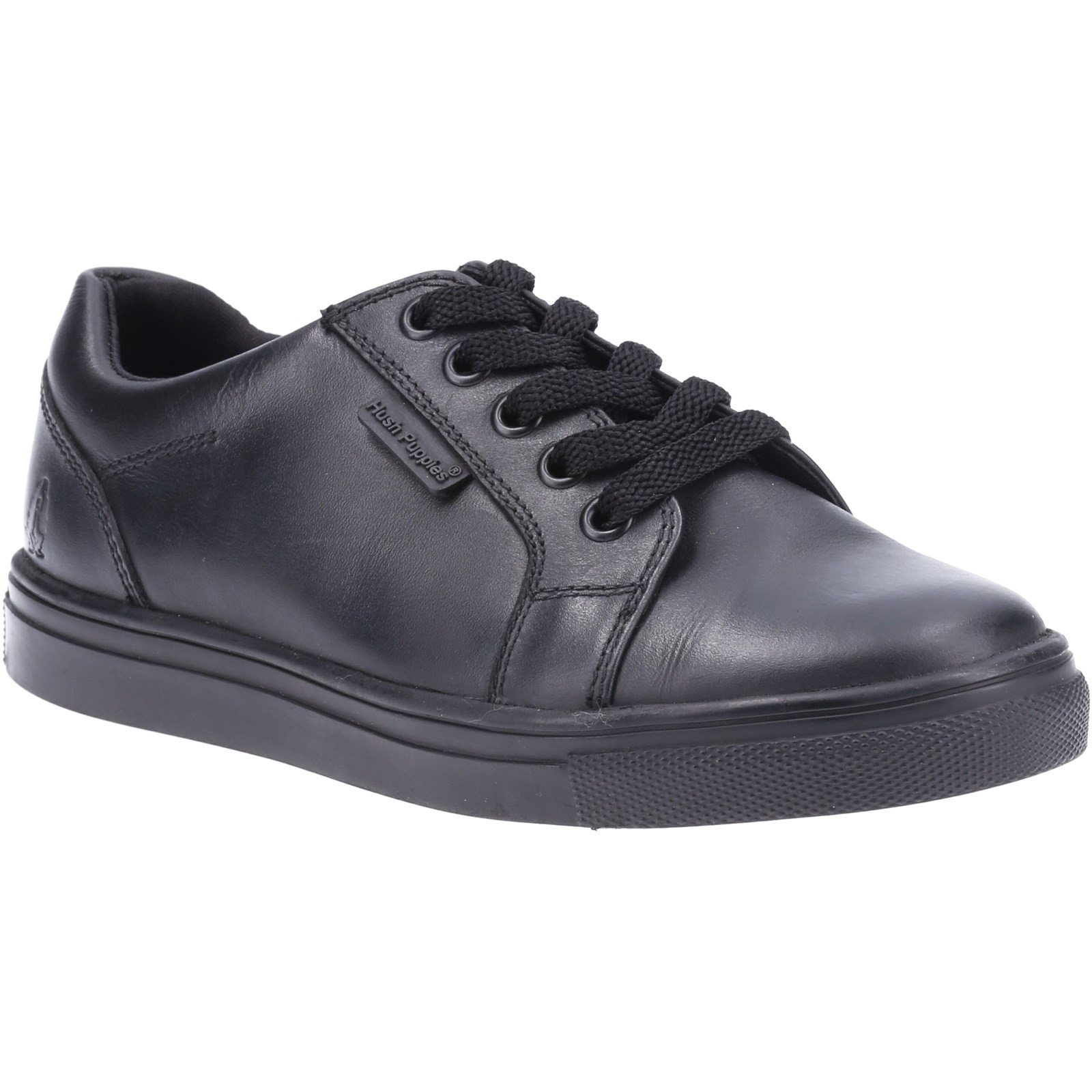 Hush Puppies Kid's Sam Junior School Shoe Black 32579 - Black 11