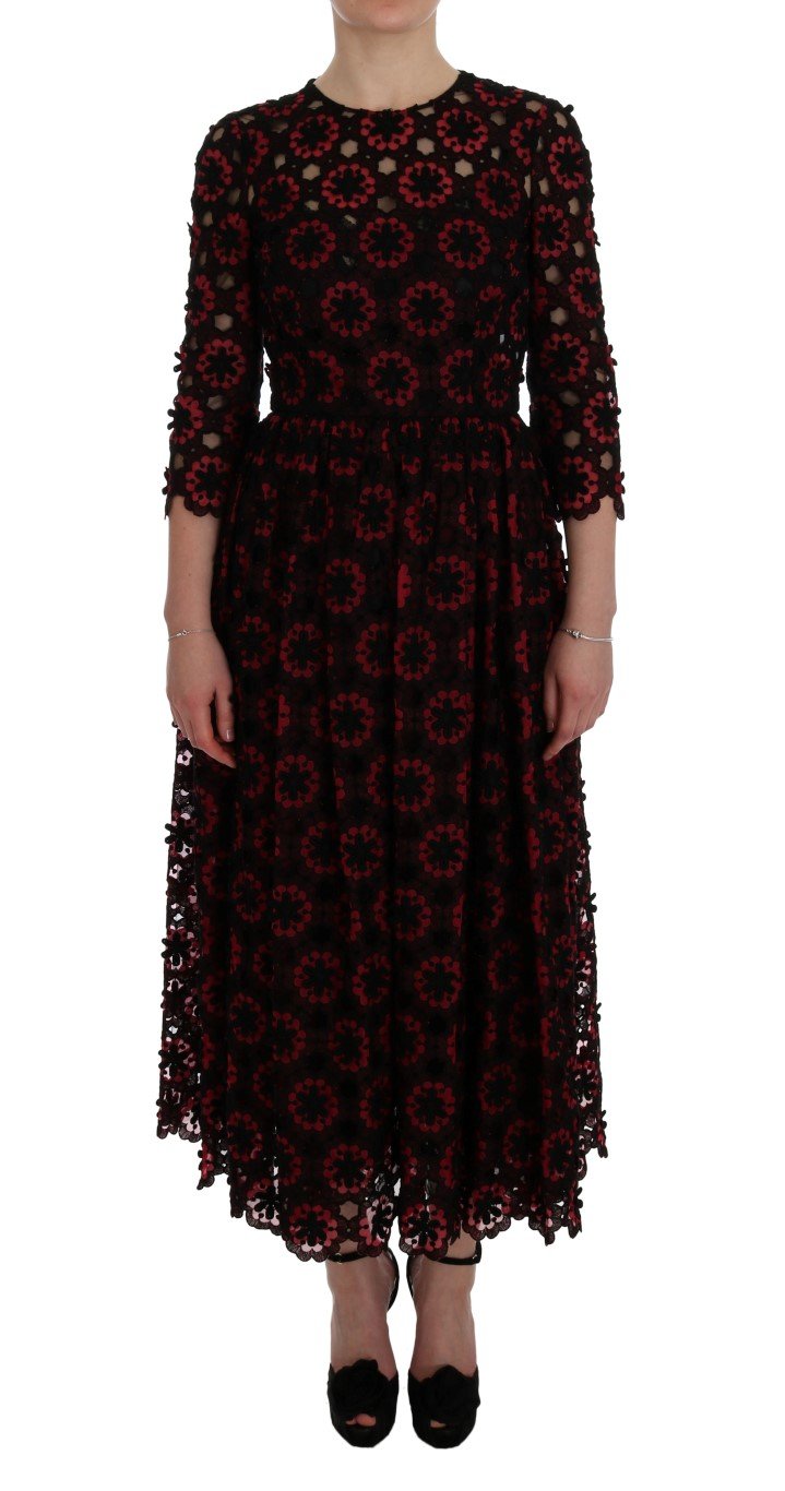 Dolce & Gabbana Women's Floral Ricamo A-Line Shift Dress Red SIG50853 - IT40|S