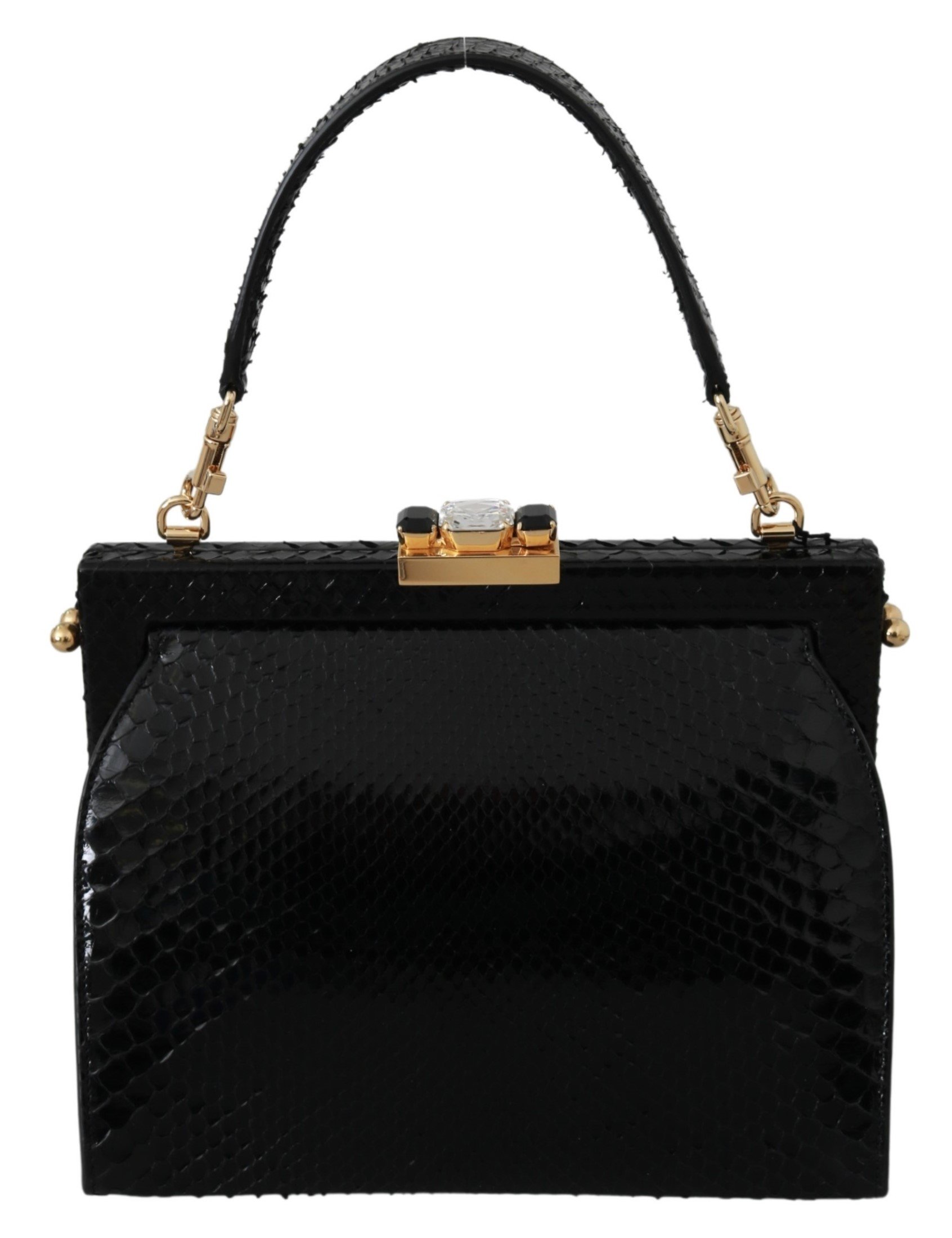 Dolce & Gabbana Women's Crystal Studs Python ADELINA Purse Black VAS9417