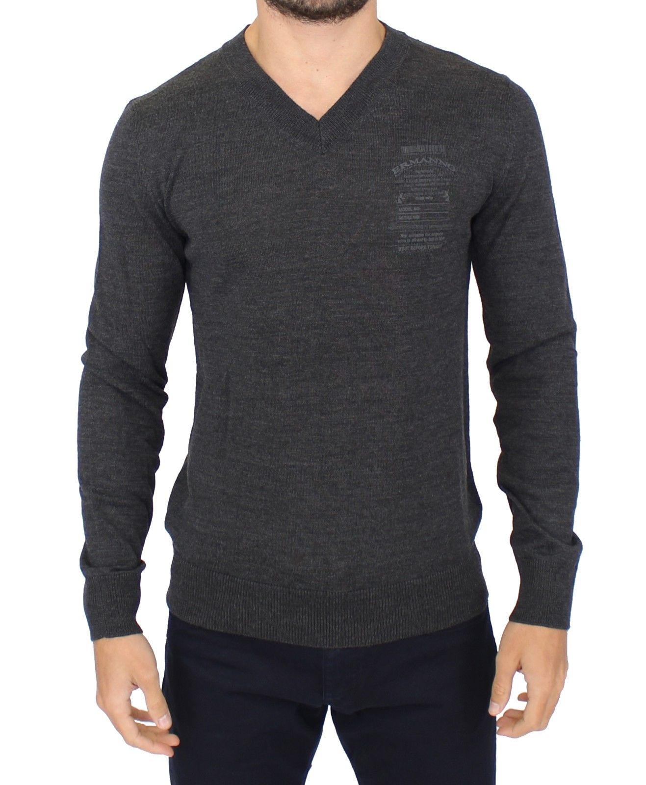 Ermanno Scervino Women's V-Neck Sweater Grey SIG10334 - IT58 | XXL