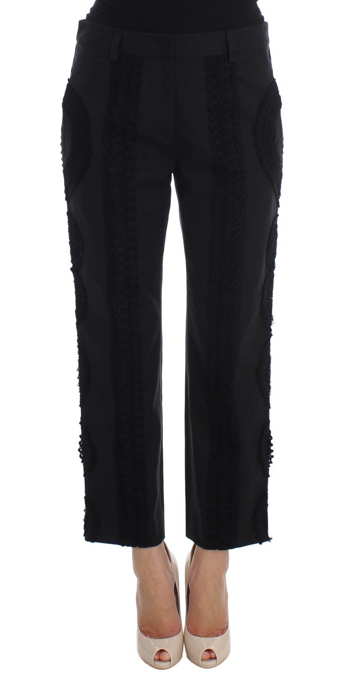 Dolce & Gabbana Women's Cotton Stretch Torero Capris Black SIG20002-4 - IT36 | XS