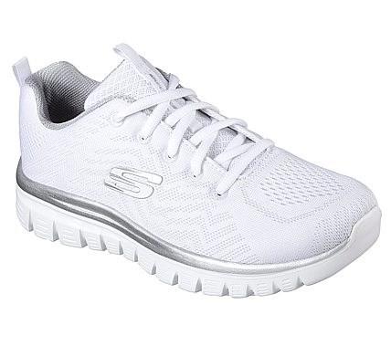 Skechers Women's Graceful Sports Trainer Various Colours 30706 - White/Silver 3