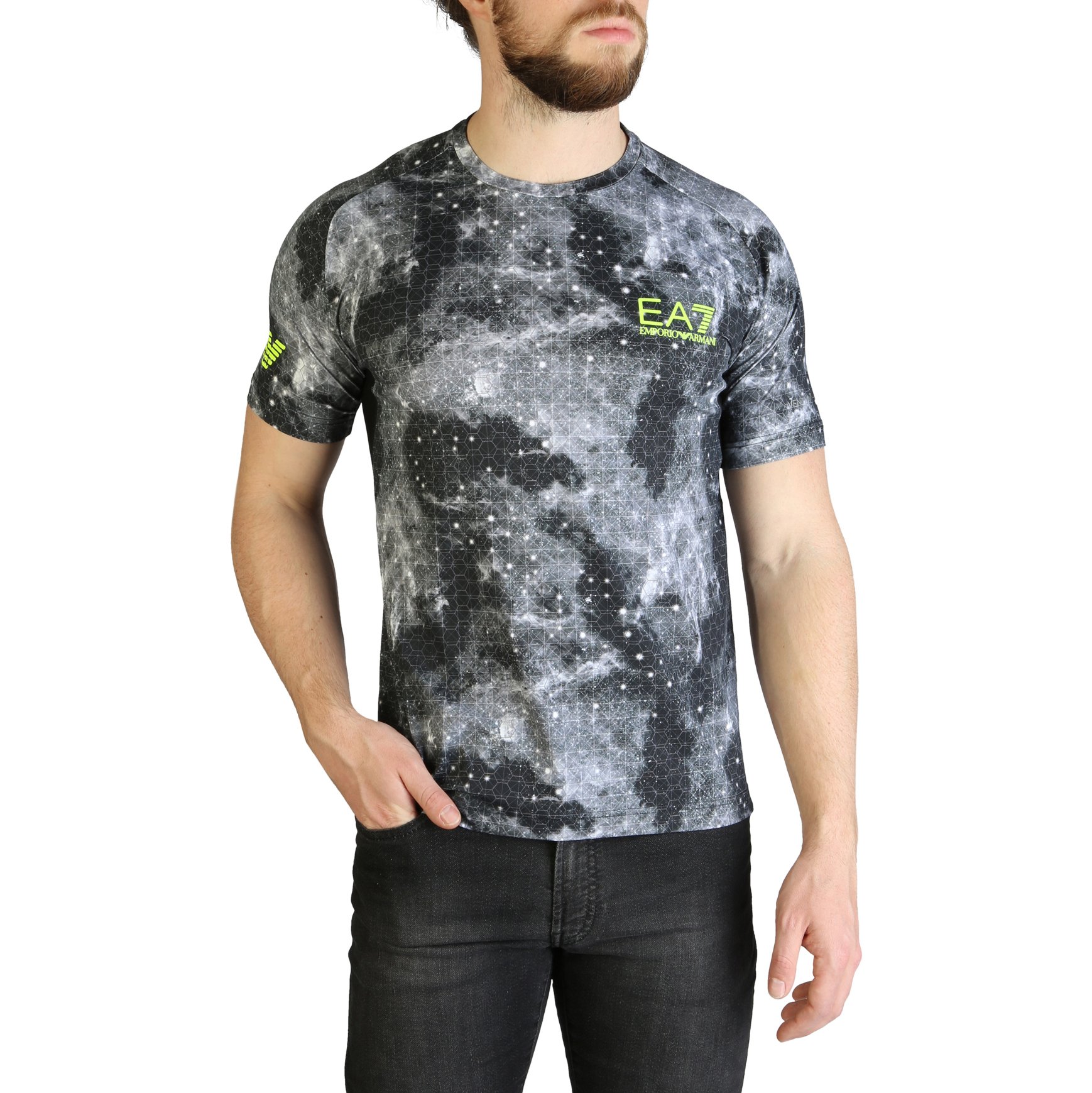 EA7 Men's T-Shirt Green 3GPT93_PJ2BZ - black M