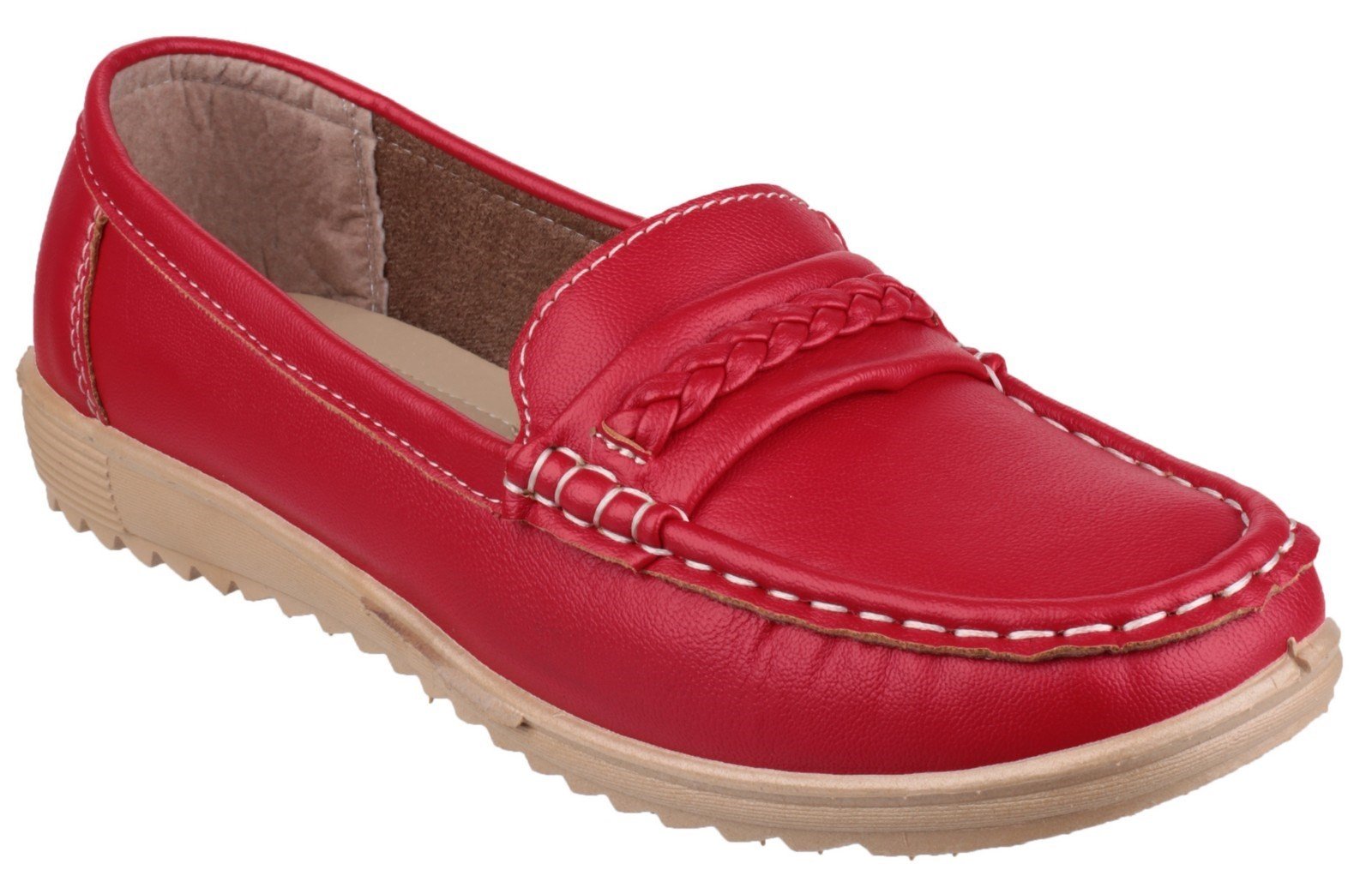 Fleet & Foster Women's Thames Slip On Loafer Various Colours 22128-35812 - Red 3