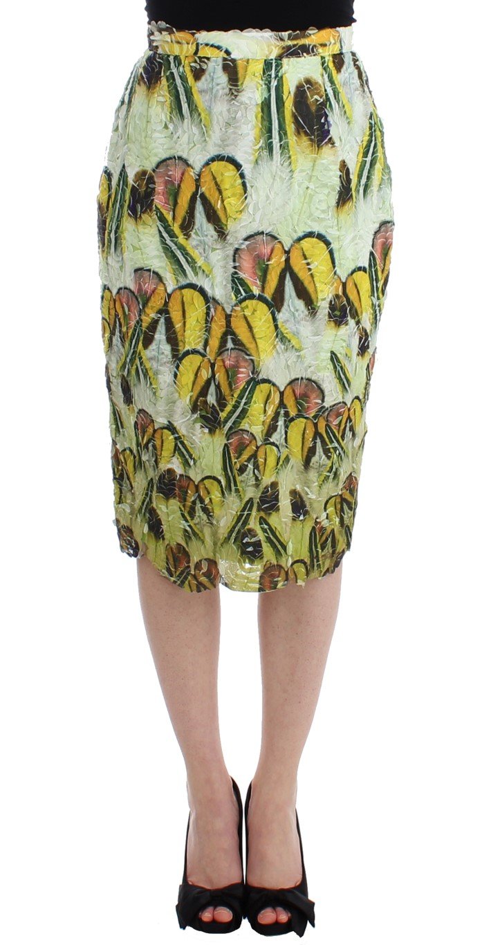 Multicolor Organza Pencil Skirt - S