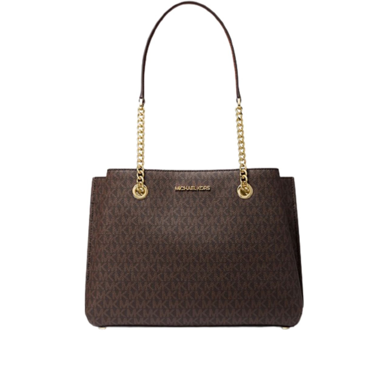 Michael Kors Women's Teagen Large Long Drop Tote Bag Brown MK27573