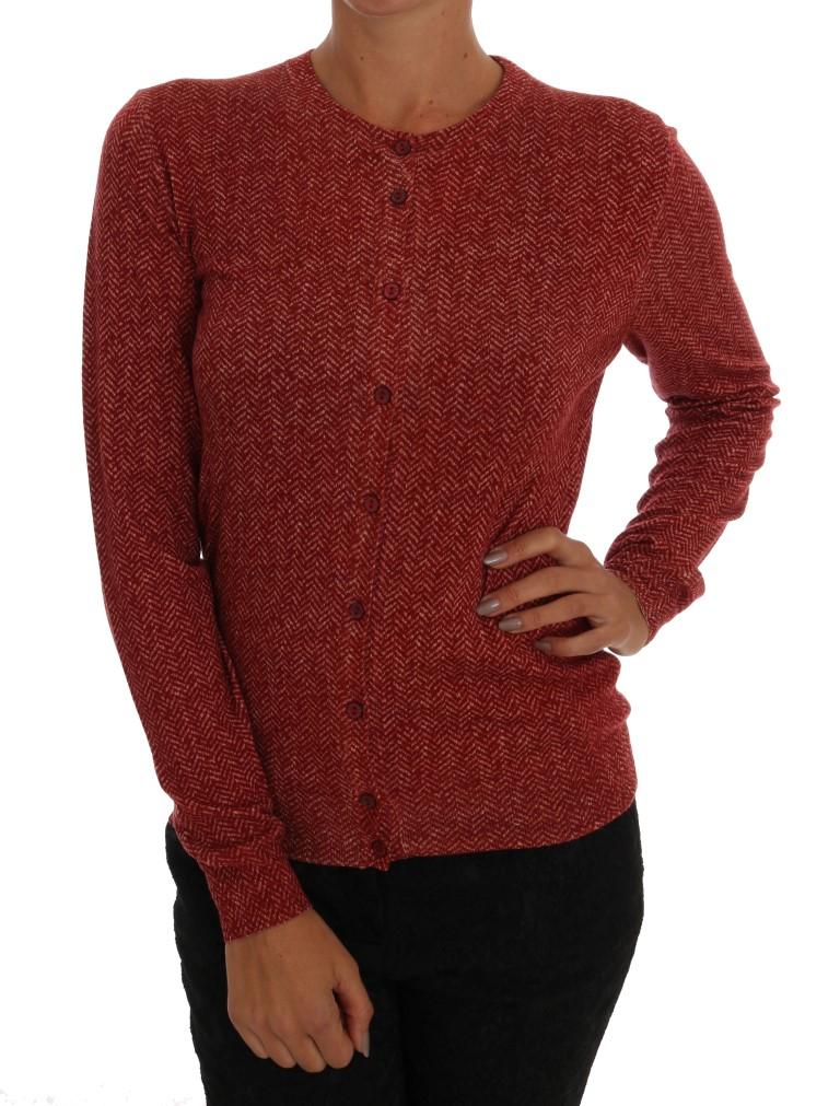 Dolce & Gabbana Women's Wool Top Cardigan Red TSH1532 - IT44|L