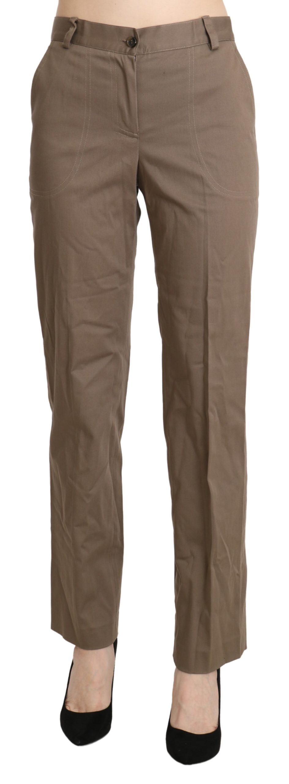 BENCIVENGA Women's High Waist Straight Trouser Brown PAN71342-42 - IT42|M