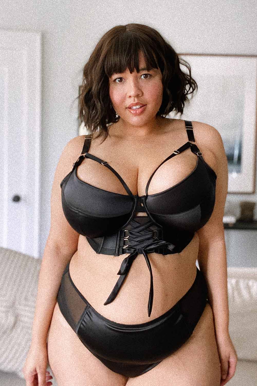 Gabi Fresh Aysha Black Lace Up Bra 36E