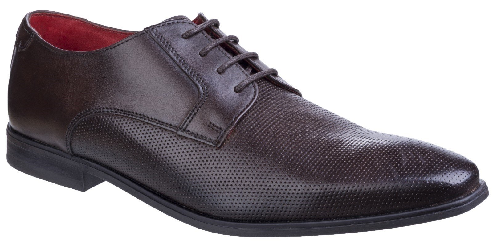 Base London Men's Charles Waxy Lace Up Derby Shoe Brown 25120 - Brown 6