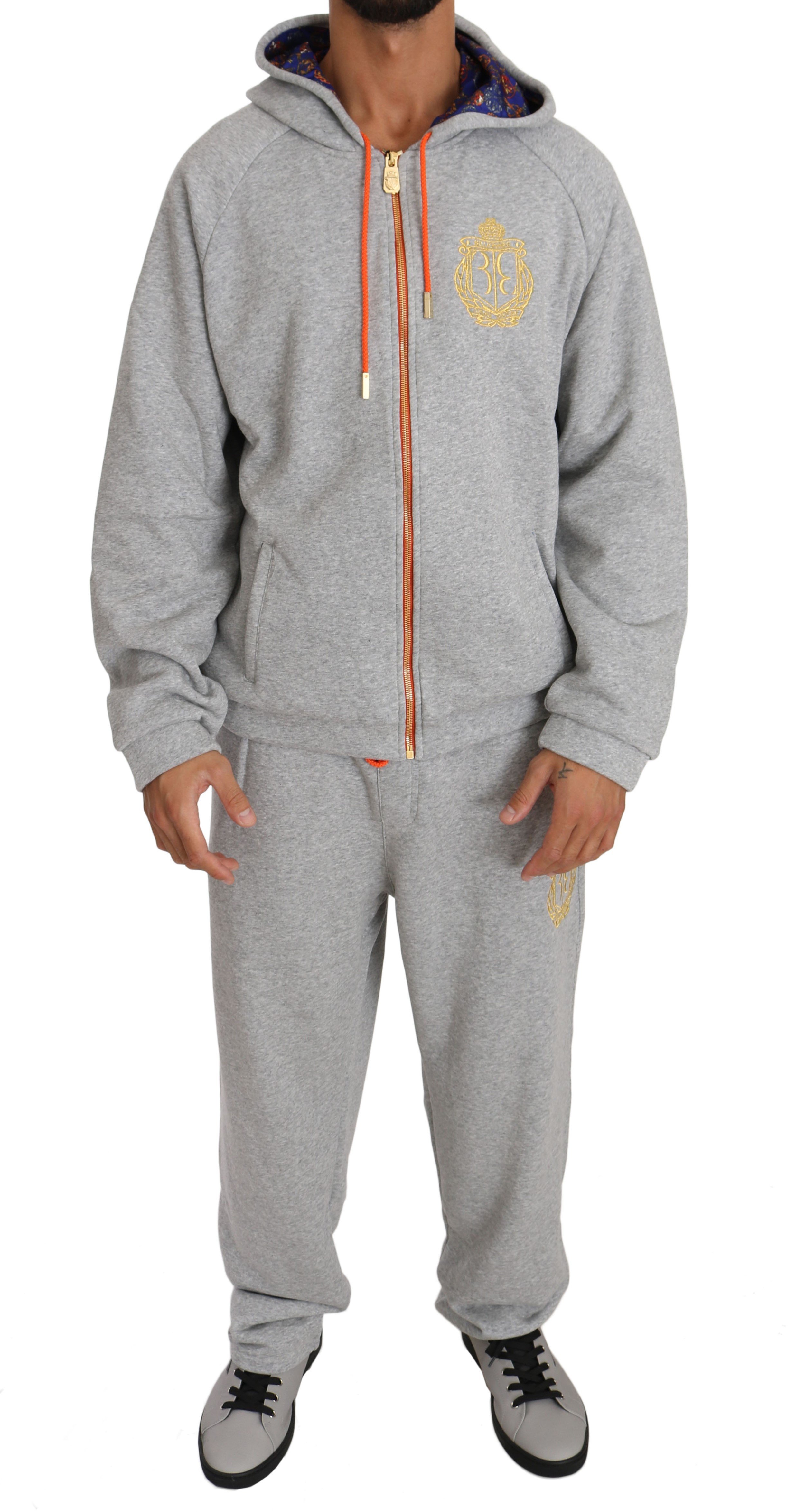 Billionaire Italian Couture Men's Hoodie Tracksuit Grey BIL1011 - XL