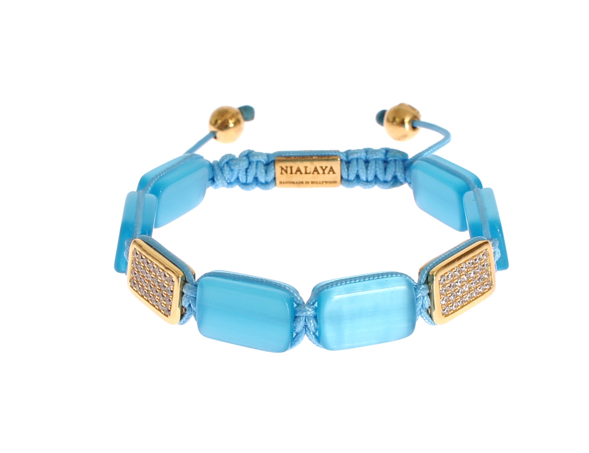 Nialaya Women's CZ Opal 18K Gold 925 Bracelet Blue NIA20234 - L