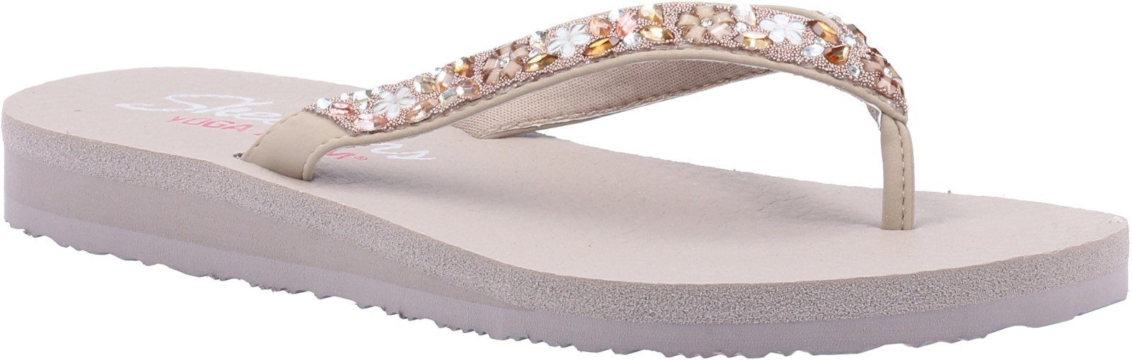 Skechers Women's Meditation Daisy Summer Sandal Various Colours 32175 - Taupe/Multi 3