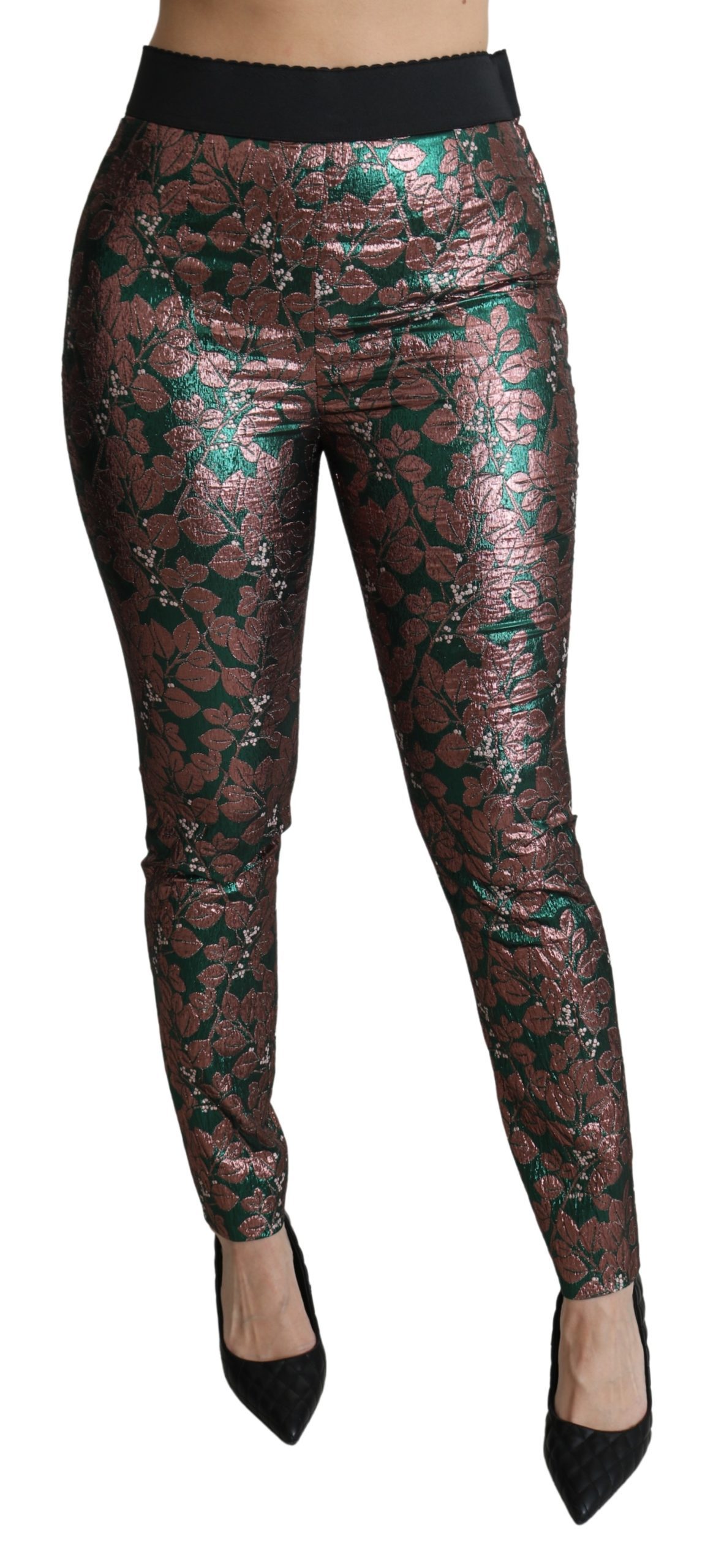 Floral Brocade Jacquard Trouser Crop Pants - IT44|L