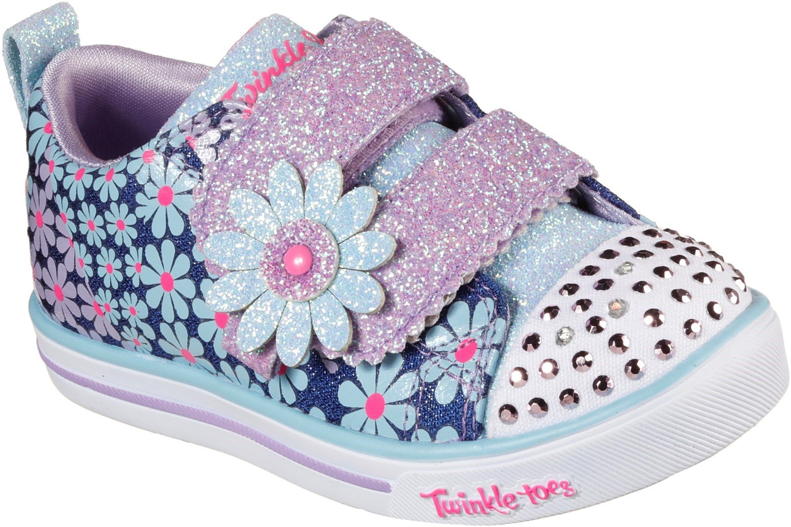 Skechers Kid's Sparkle Lite Mini Blooms Sports Trainer Various Colours 32084 - Denim/Multicoloured 4