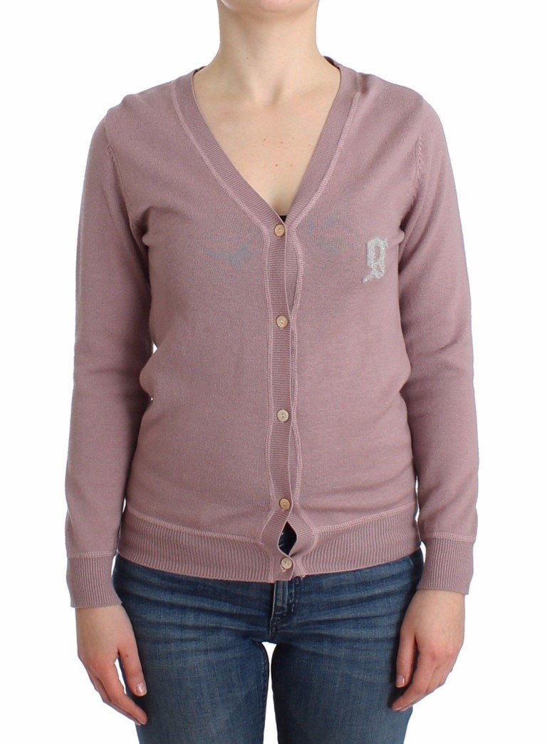 John Galliano Women's V-neck Wool Cardigan Pink SIG12102 - XS