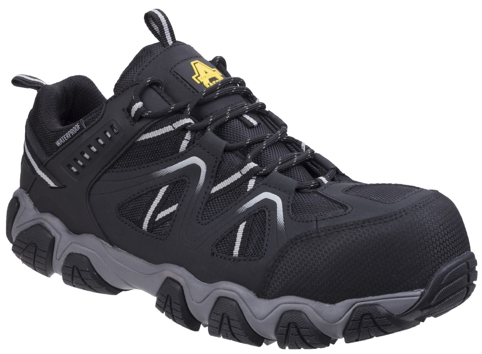 Amblers Unisex Safety Oakham Lace Up Trainer Multicolor - Black/Grey 13