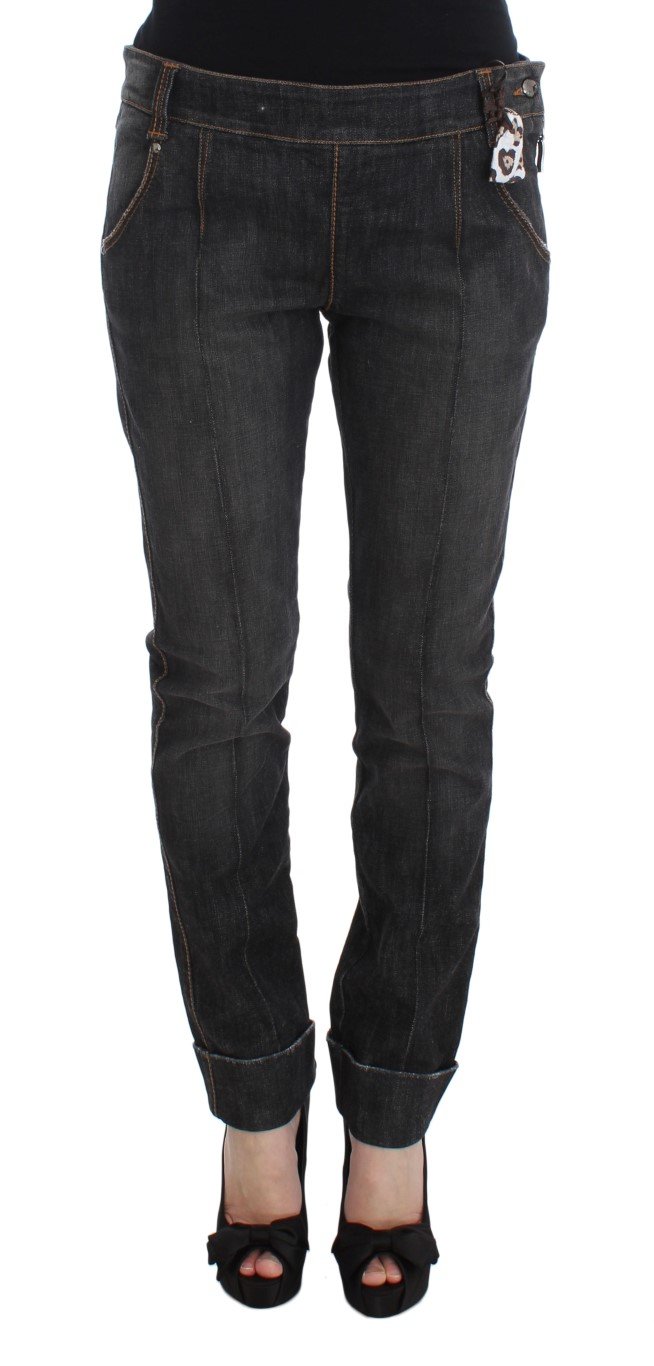 Ermanno Scervino Women's Cotton Slim Fit Denim Jean Gray SIG30281 - IT46|XL