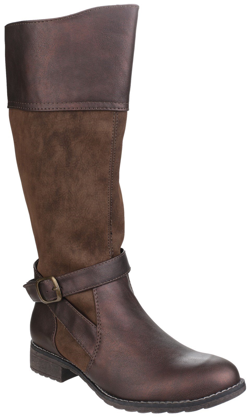 Divaz Women's Garbo Zip Up Boot Black 24268-40012 - Brown 3