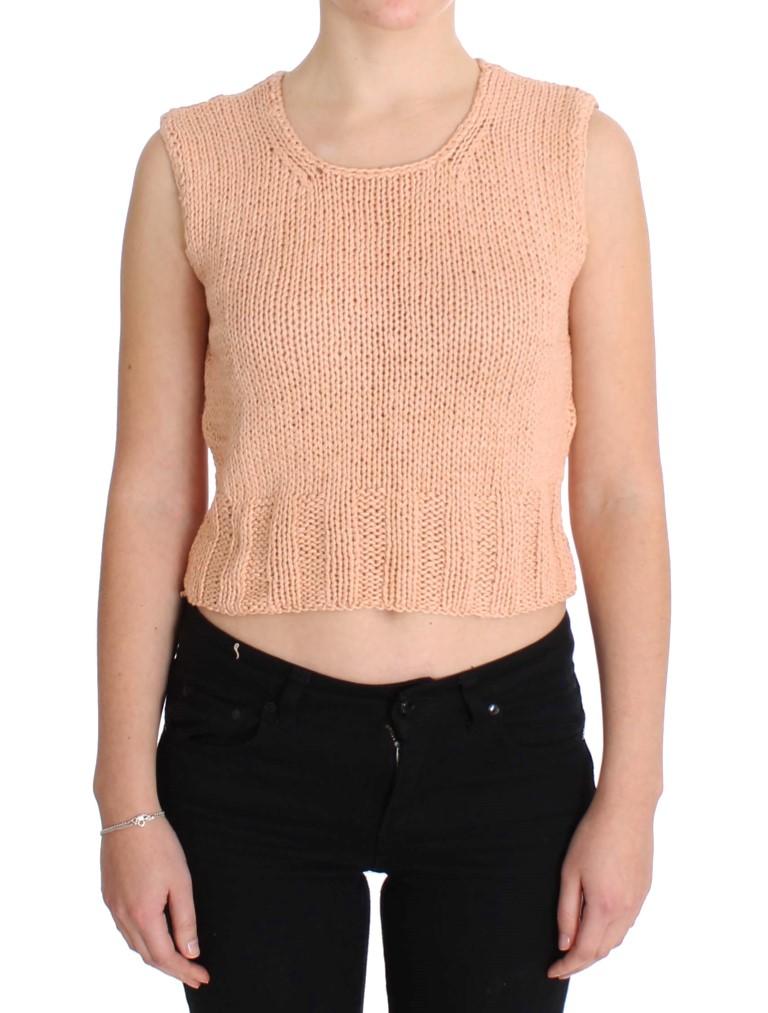 Pink Memories Women's Knitted Sleeveless Sweater Pink SIG30255 - One Size