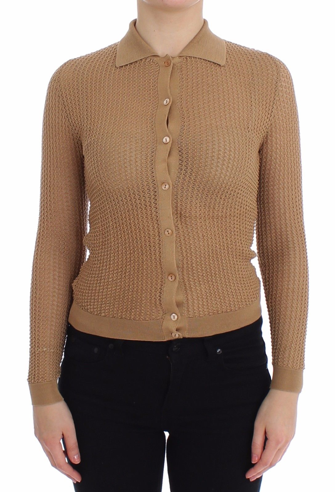 Dolce & Gabbana Women's Knitted Cotton Cardigan Beige SIG13249 - IT36 | XS