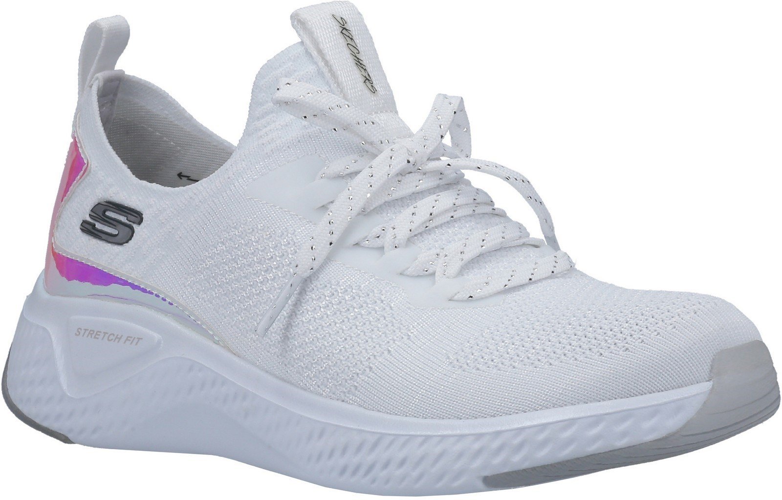 Skechers Women's Solar Fuse Gravity Experience Trainer Various Colours 30307 - White/Silver 3
