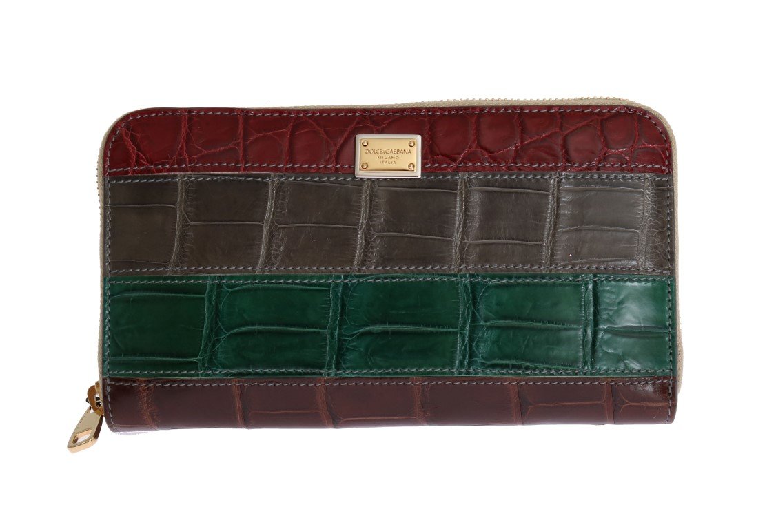 Dolce & Gabbana Women's Leather Crocodile Skin Wallet Multicolor VAS1226