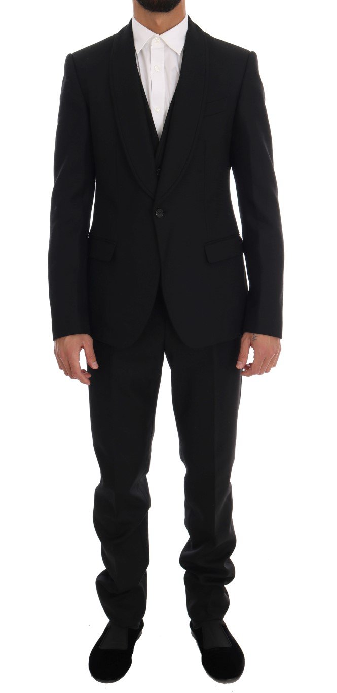 Dolce & Gabbana Men's Wool One Button Blazer Black KOS1114 - IT48 | M