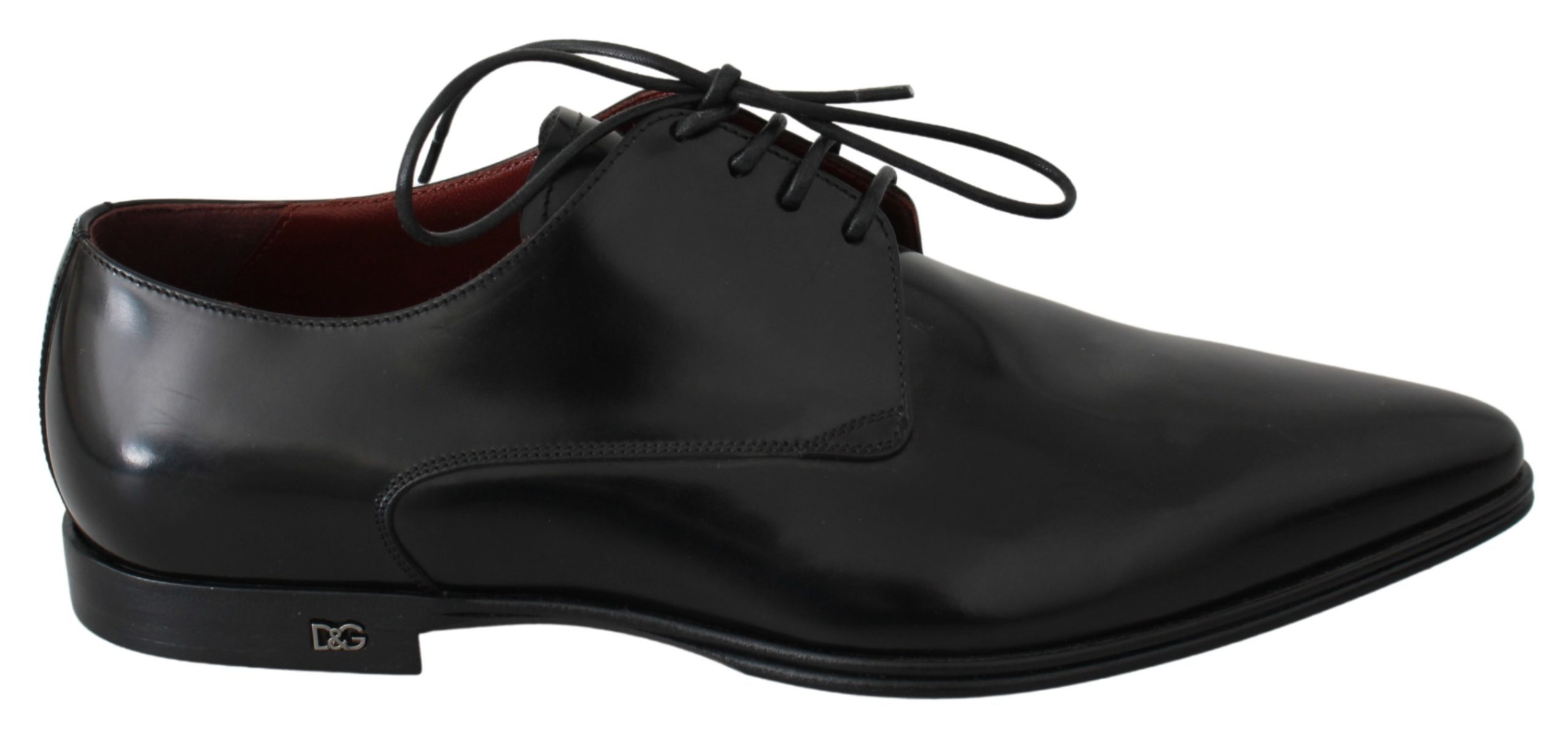 Dolce & Gabbana Men's Leather Derby Shoes Black MV2712 - EU39.5/US6.5