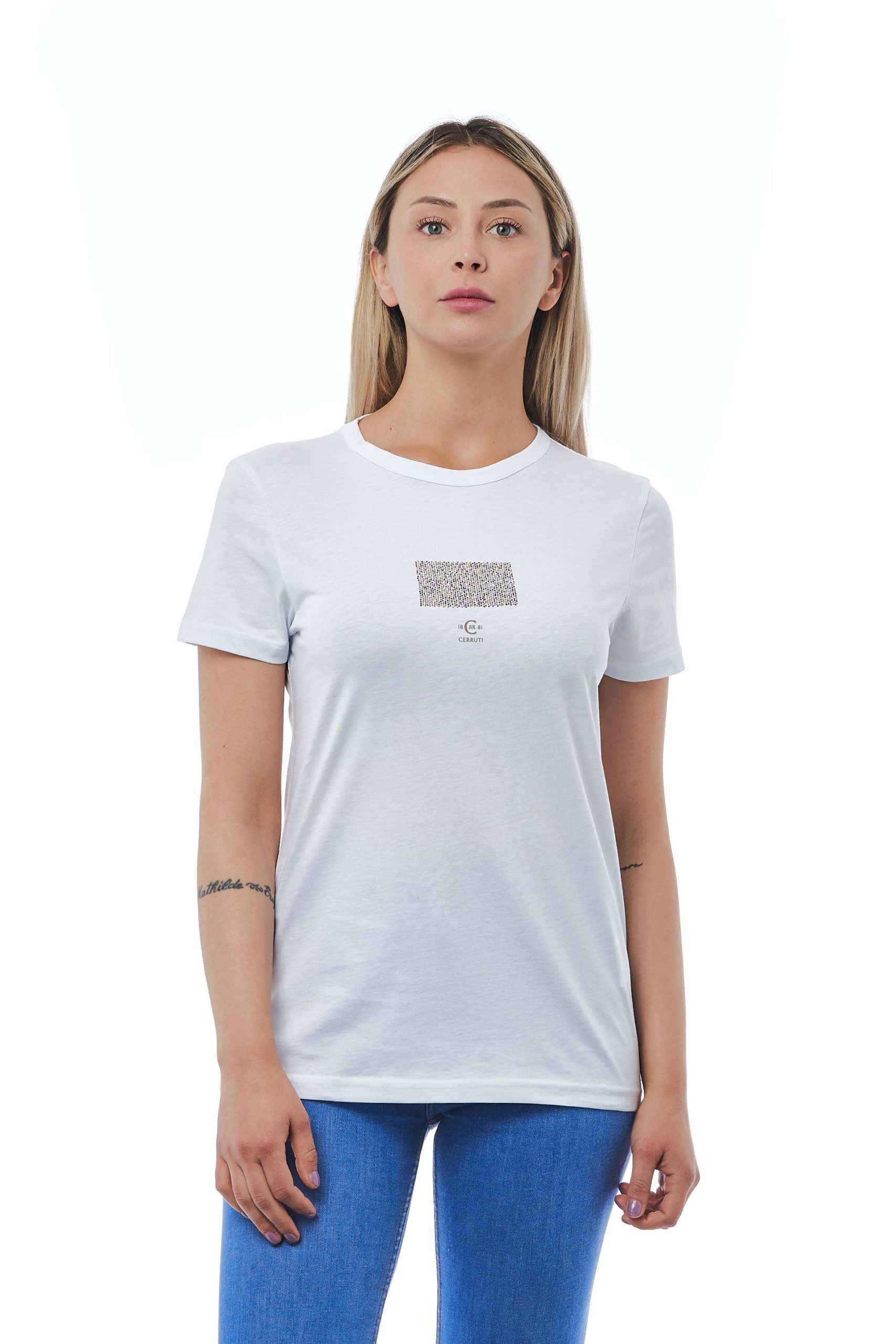 Cerruti 1881 Women's Bianco T-Shirt White CE1410156 - M