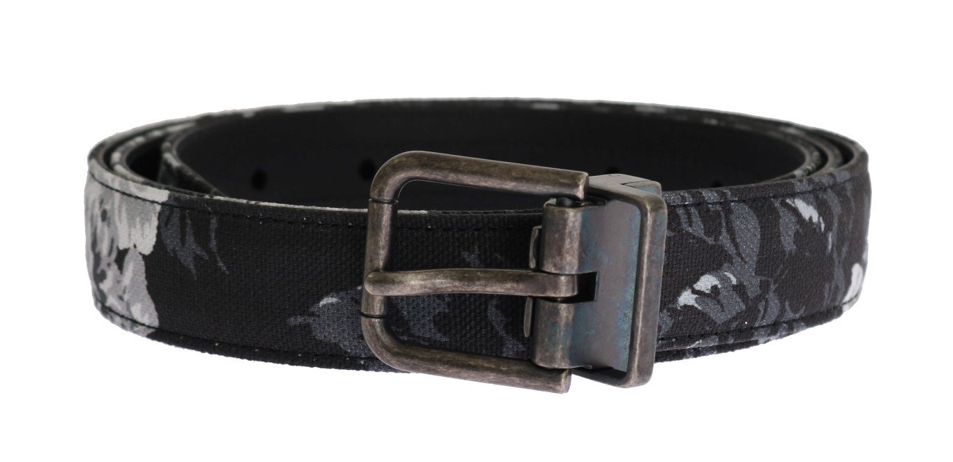 Dolce & Gabbana Men's Cayman Linen Leather Belt Black BEL11008 - 100 cm / 40 Inches