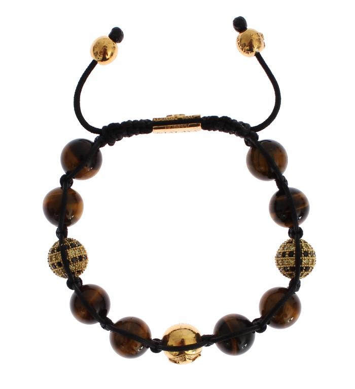 Nialaya Women's CZ Brown Tigers Eye 925 Bracelet Brown SIG19021 - S
