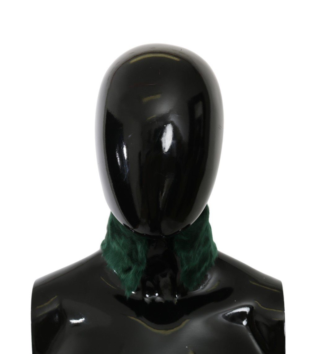 Dolce & Gabbana Women's Fur Neck Collar Wrap Lambskin Scarf Green MS5582