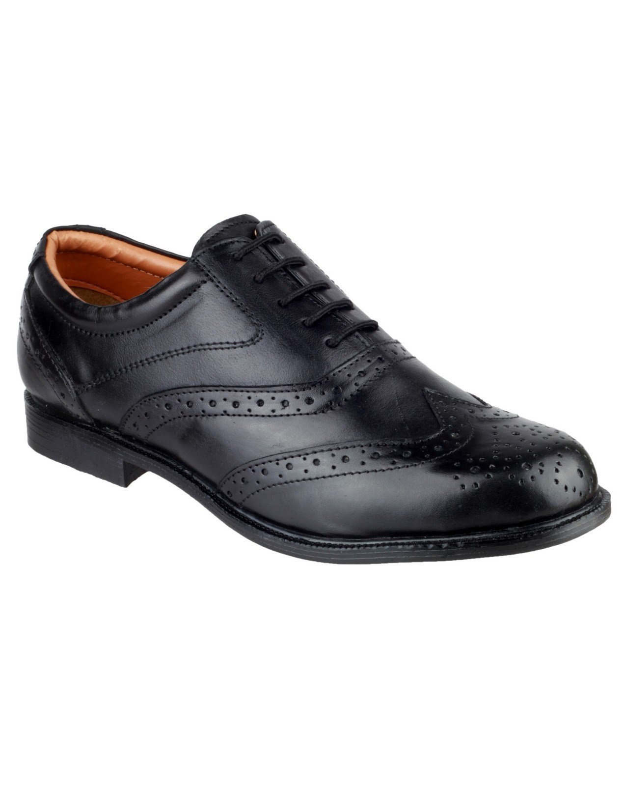 Amblers Men's Liverpool Oxford Brogue Black 11762 - Black 6