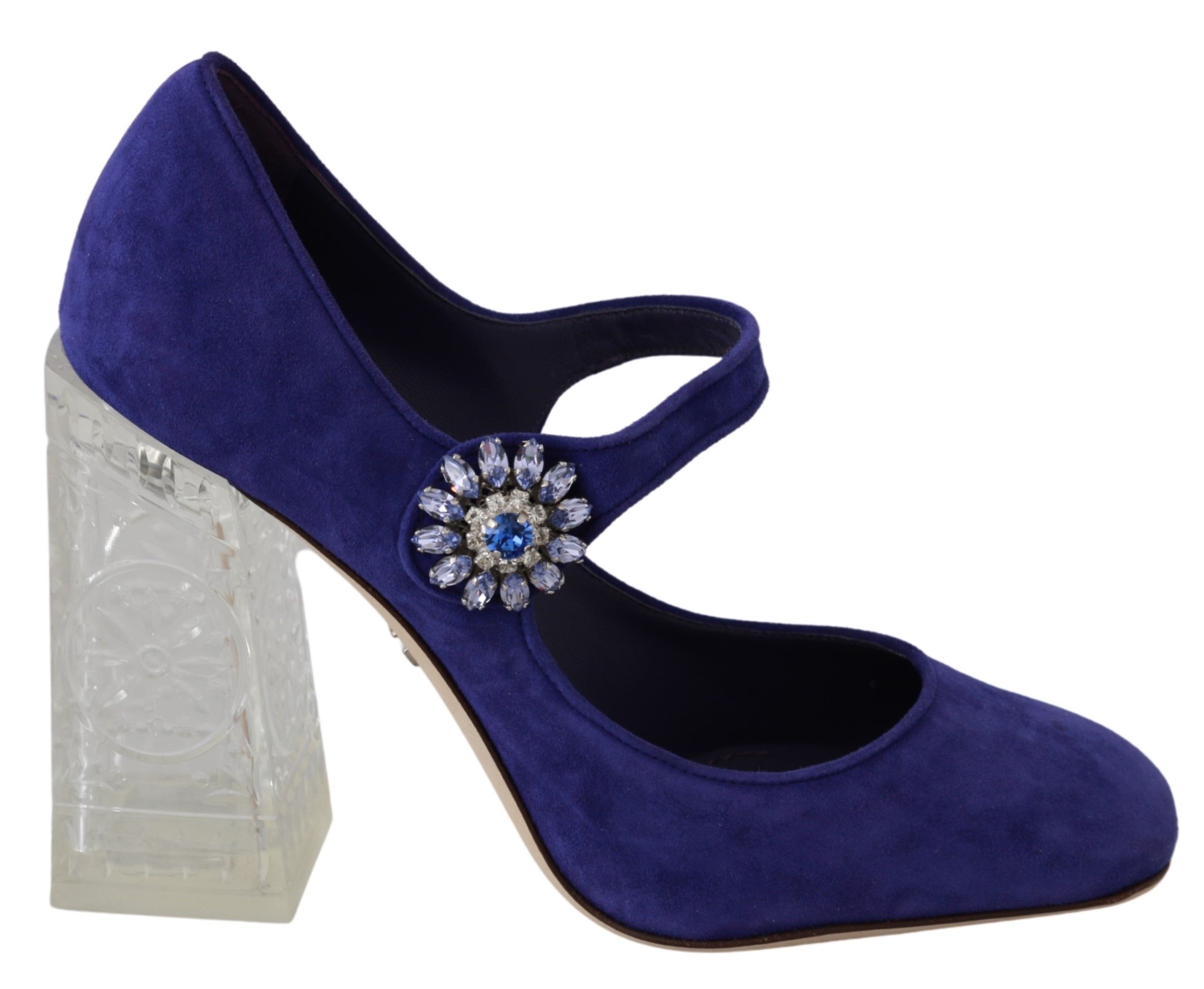 Dolce & Gabbana Women's Suede Crystal Pumps Heels Purple LA6472 - EU36/US5.5
