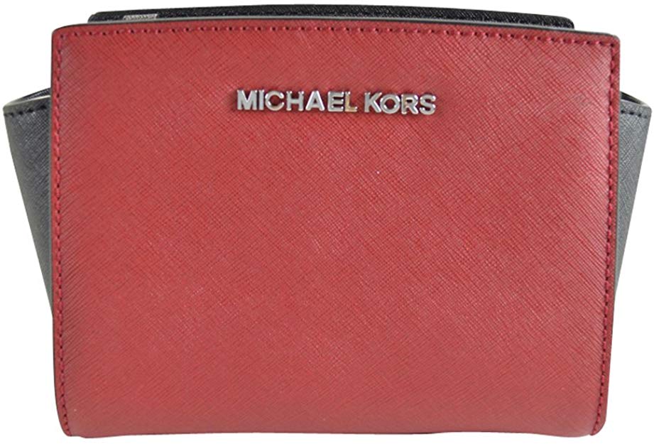 Michael Kors Women's Selma Mini Leather Crossbody Bag Red MK30222