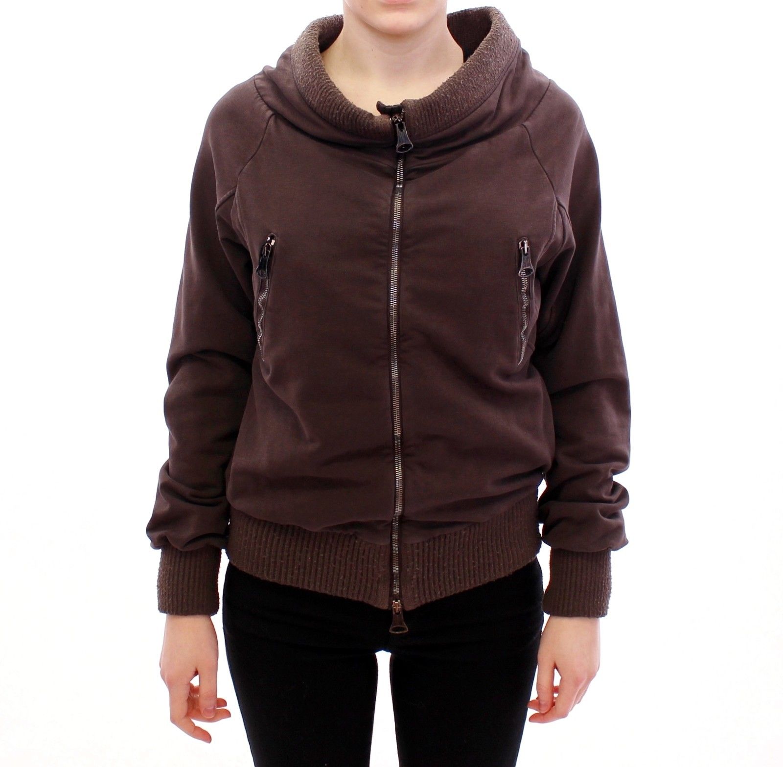 Ermanno Scervino Women's Full Zip Jacket Brown GSD10001 - IT42 | S